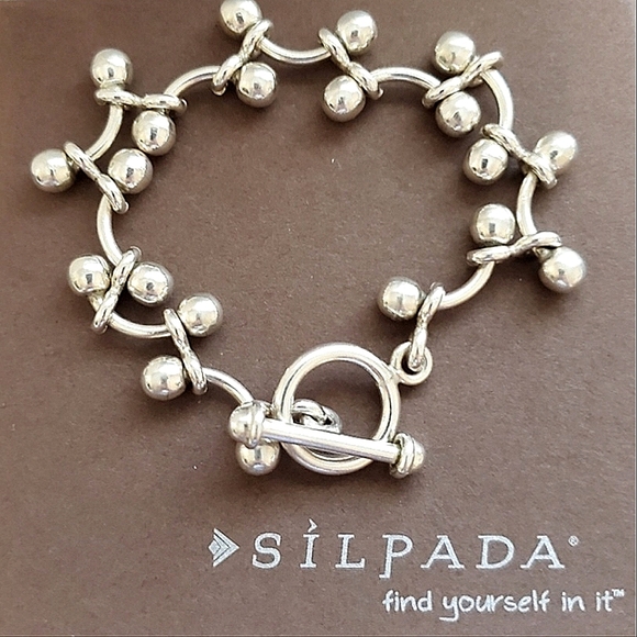 Silpada Jewelry - Silpada 925 Bar Bead Link DNA Toggle Bracelet B0746